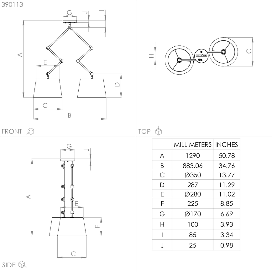 Eglo - Candeeiro suspenso 2xE27/40W/230V preto