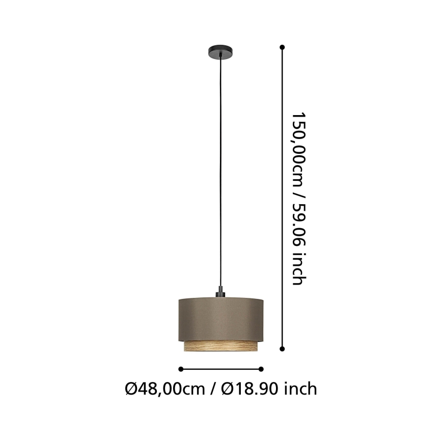 Eglo - Candeeiro suspenso 1xE27/40W/230V castanho