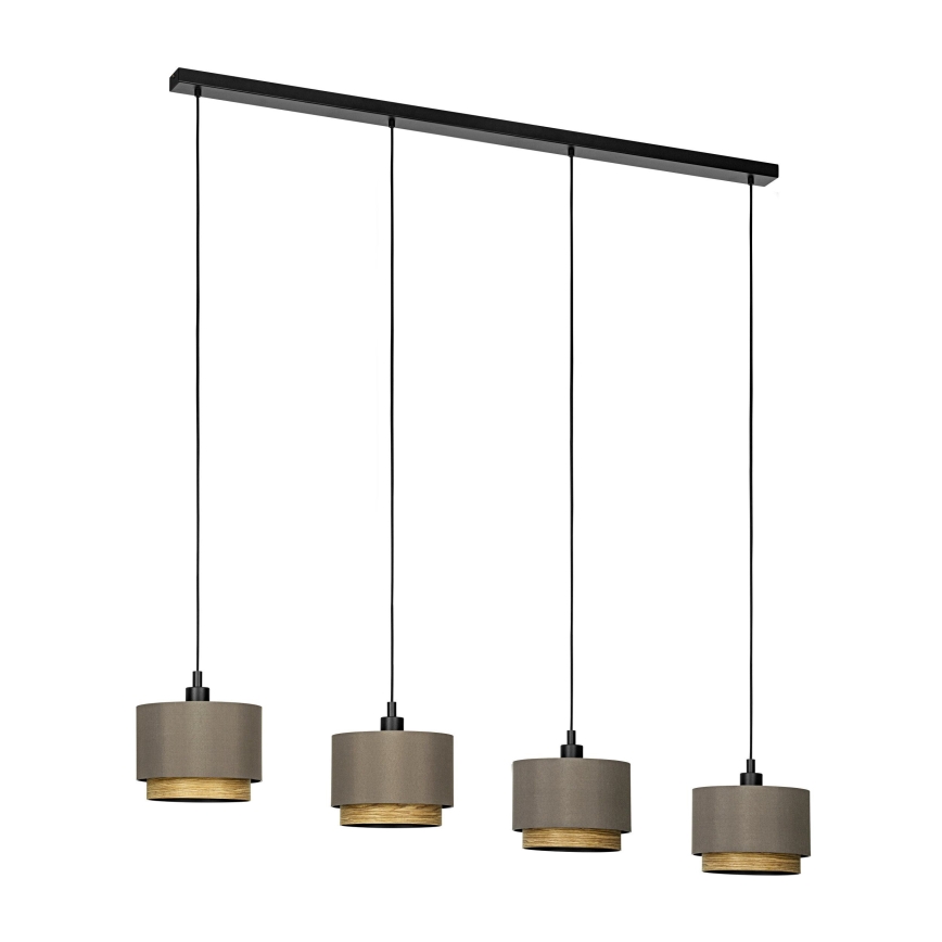 Eglo - Candeeiro suspenso 4xE27/40W/230V castanho
