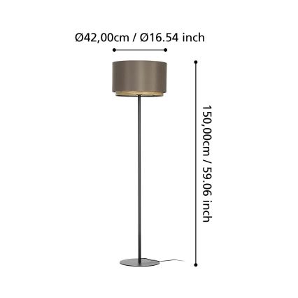 Eglo - Candeeiro de chão 1xE27/40W/230V castanho