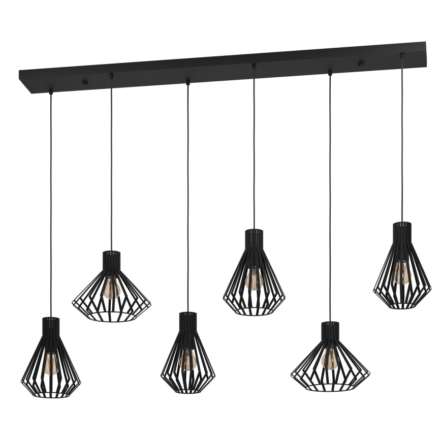 Eglo - Candeeiro suspenso 6xE27/40W/230V preto