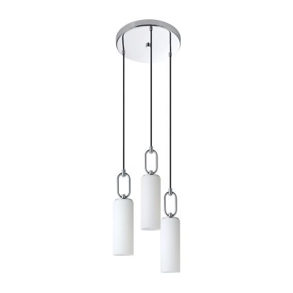 Eglo - Candeeiro suspenso 3xE27/40W/230V cromado brilhante