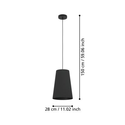 Eglo - Candeeiro suspenso 1xE27/40W/230V preto