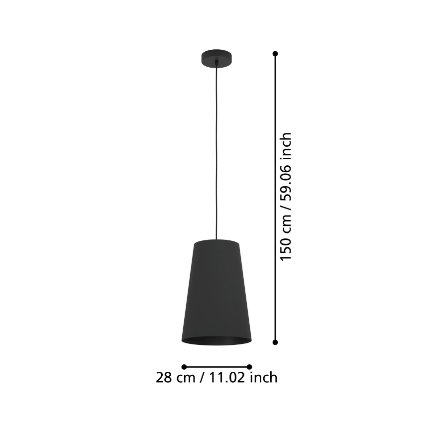 Eglo - Candeeiro suspenso 1xE27/40W/230V preto