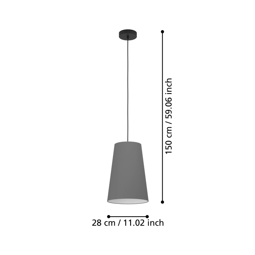 Eglo - Candeeiro suspenso 1xE27/40W/230V cinzento