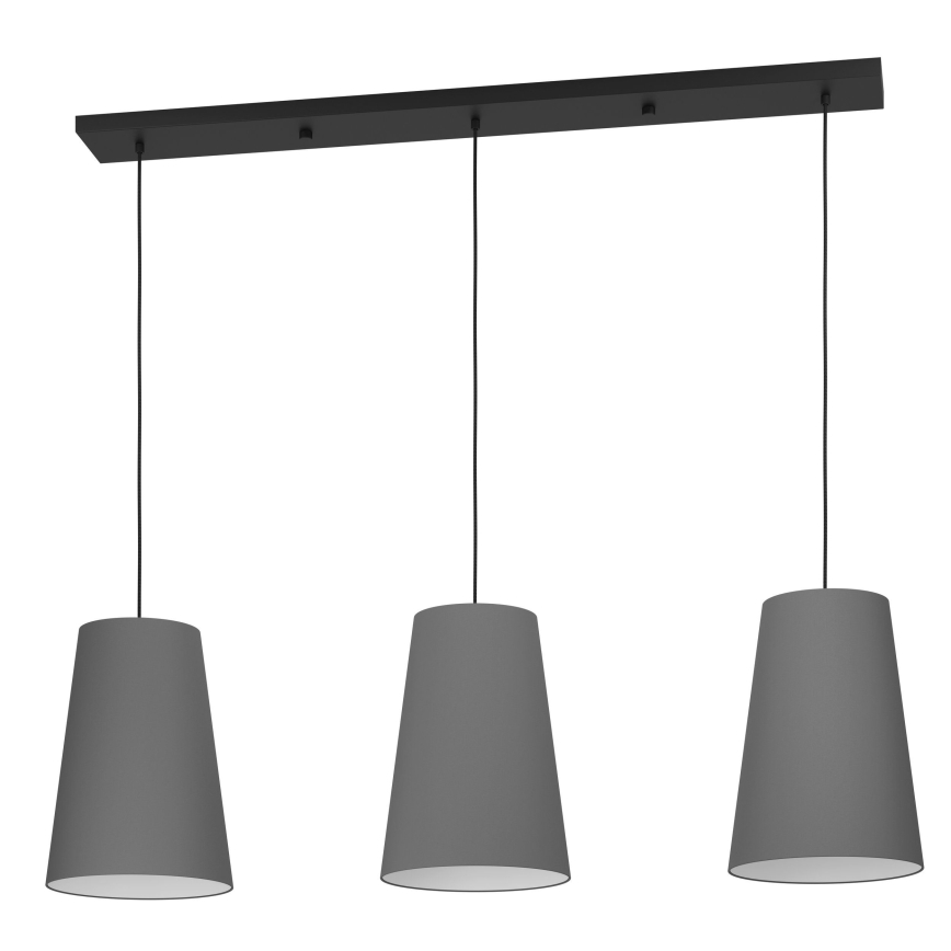 Eglo - Candeeiro suspenso 3xE27/40W/230V cinzento