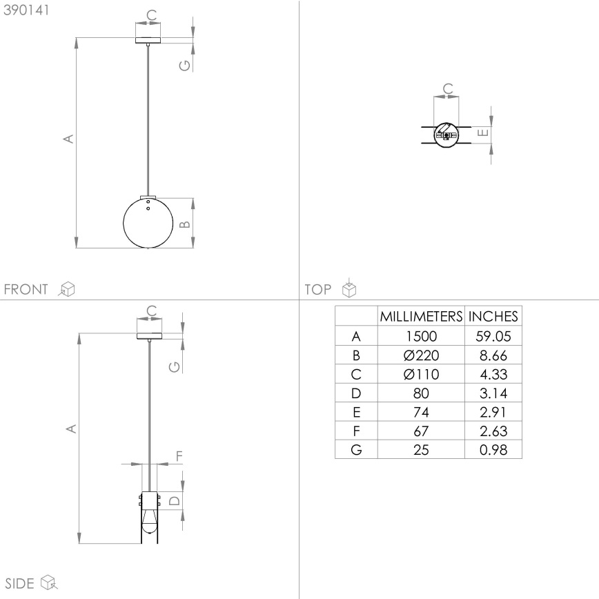 Eglo - Candeeiro suspenso 1xE27/40W/230V fumado