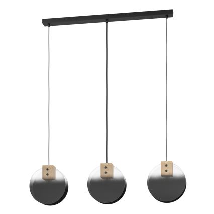 Eglo - Candeeiro suspenso 3xE27/40W/230V fumado