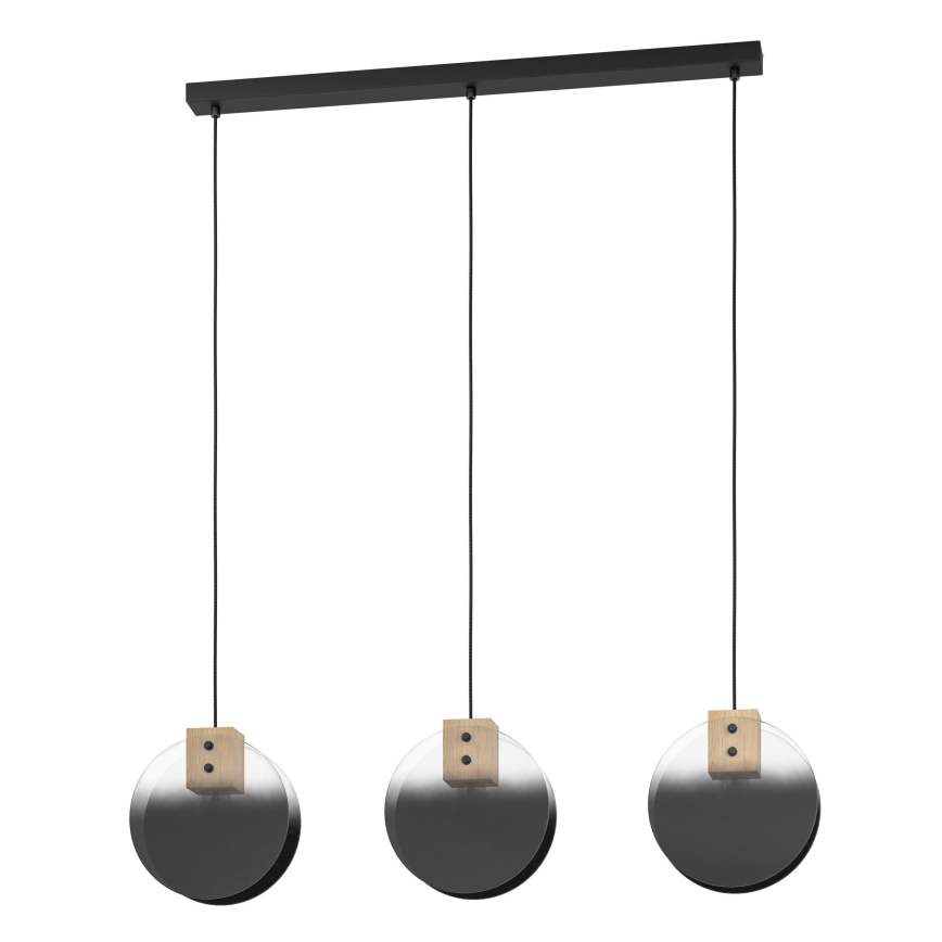 Eglo - Candeeiro suspenso 3xE27/40W/230V fumado
