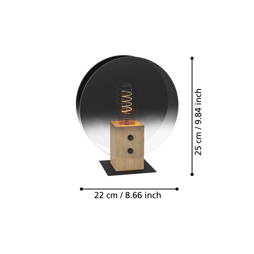 Eglo - Candeeiro suspenso 1xE27/40W/230V fumado