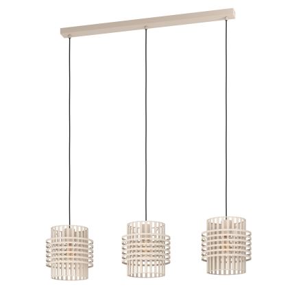 Eglo - Candeeiro suspenso 3xE27/40W/230V creme