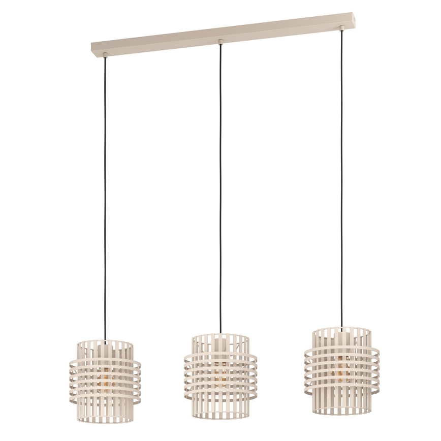 Eglo - Candeeiro suspenso 3xE27/40W/230V creme