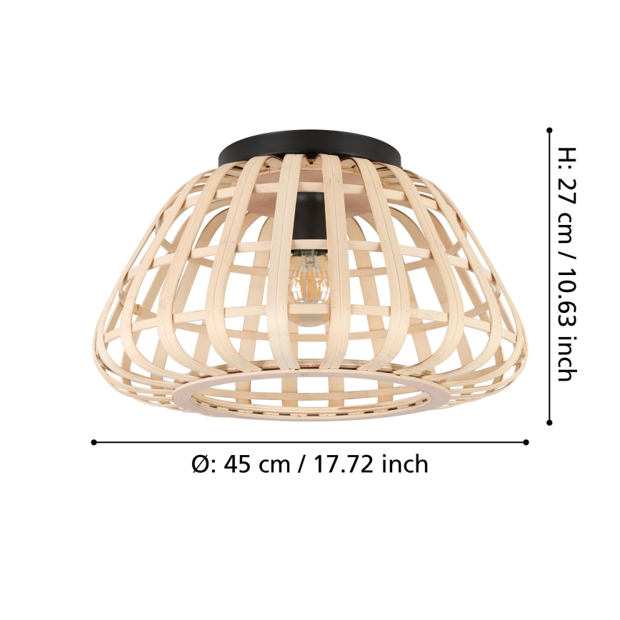 Eglo - Iluminação de teto 1xE27/40W/230V bambu