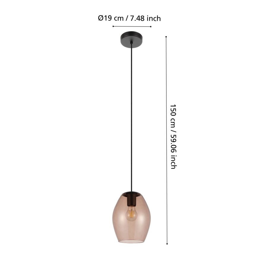 Eglo - Candeeiro suspenso 1xE27/40W/230V castanho