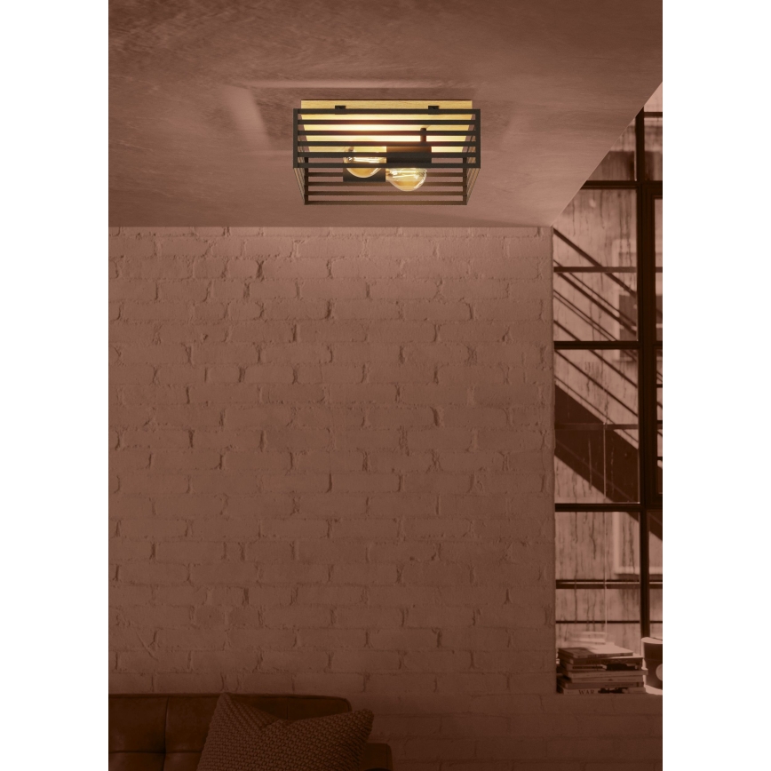 Eglo - Iluminação de teto 2xE27/40W/230V preto/castanho
