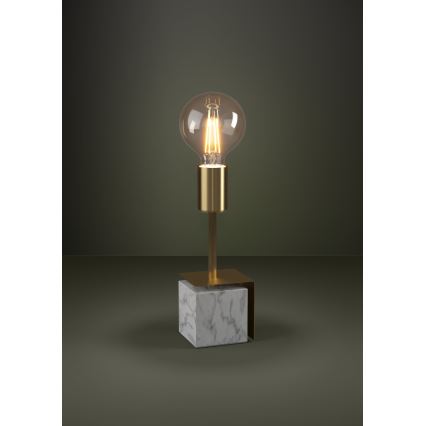 Eglo - Candeeiro de mesa 1xE27/40W/230V dourado/branco mármore