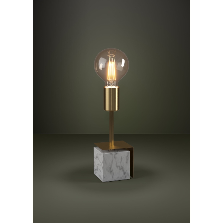 Eglo - Candeeiro de mesa 1xE27/40W/230V dourado/branco mármore