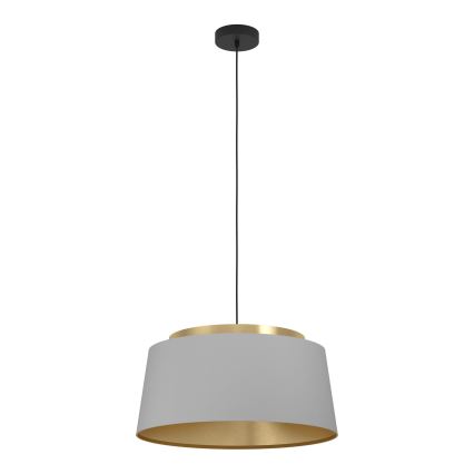 Eglo - Candeeiro suspenso 3xE27/40W/230V cinzento/dourado
