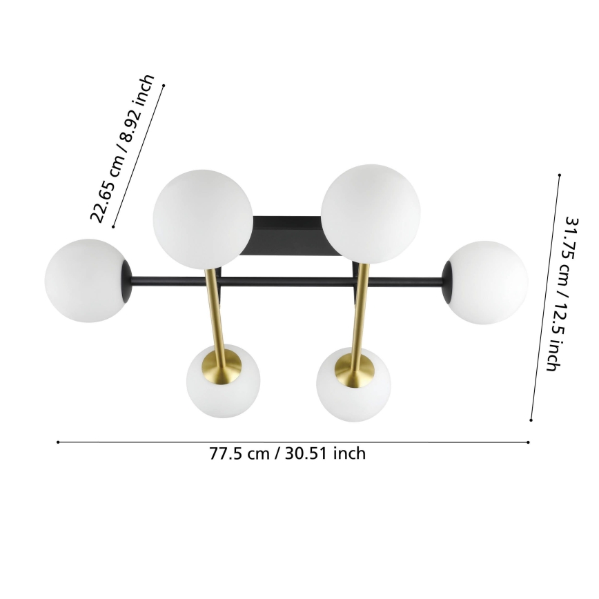 Eglo - Candeeiro integrado 6xE14/40W/230V dourado/preto