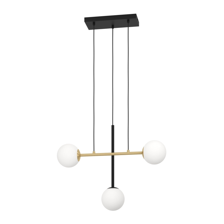 Eglo - Candeeiro suspenso 3xE14/40W/230V dourado/preto