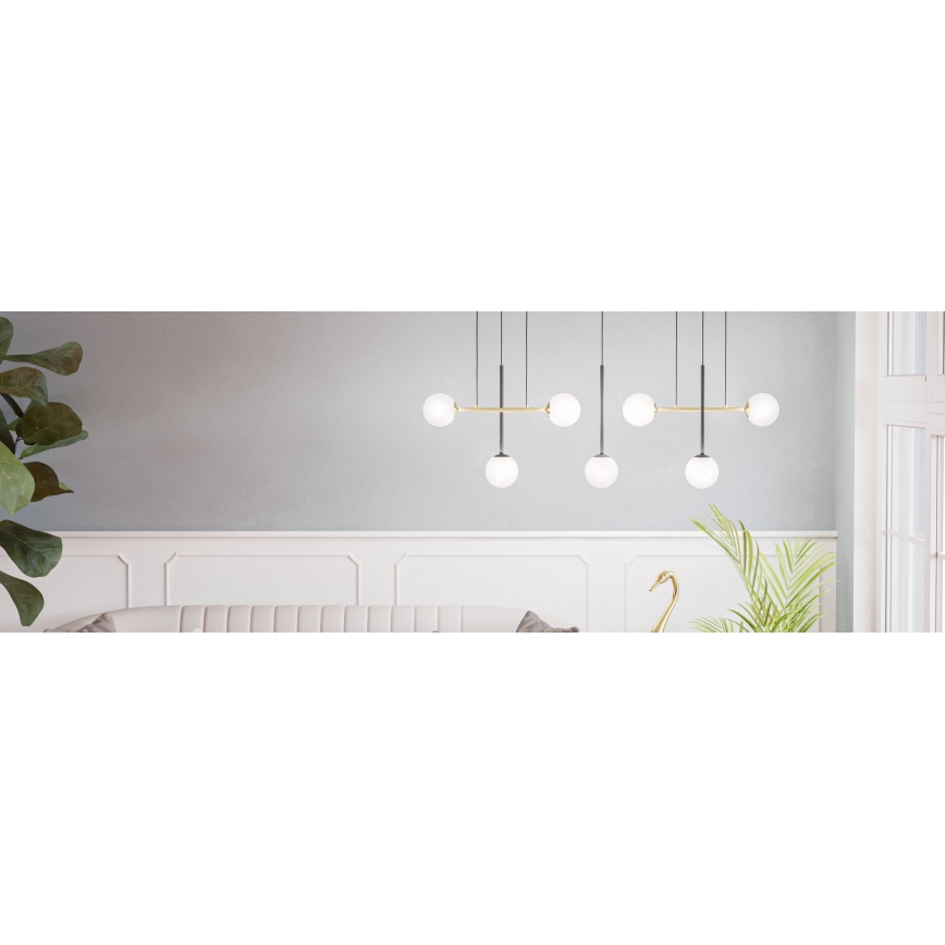 Eglo - Candeeiro suspenso 7xE14/40W/230V dourado/preto