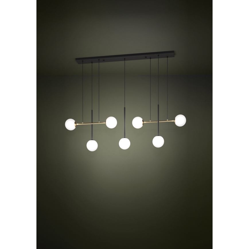 Eglo - Candeeiro suspenso 7xE14/40W/230V dourado/preto