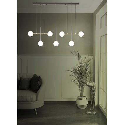 Eglo - Candeeiro suspenso 7xE14/40W/230V dourado/preto