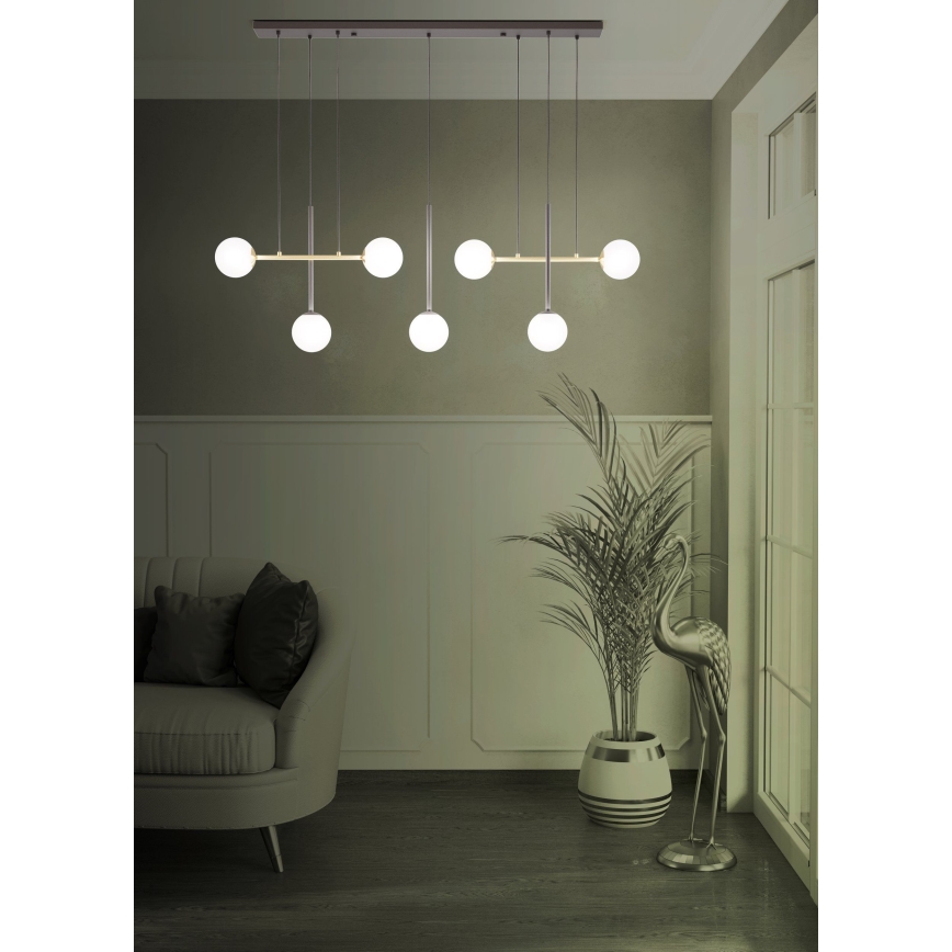 Eglo - Candeeiro suspenso 7xE14/40W/230V dourado/preto
