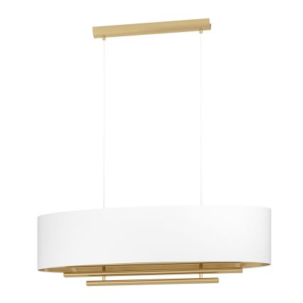 Eglo - Candeeiro suspenso 4xE27/40W/230V branco/dourado