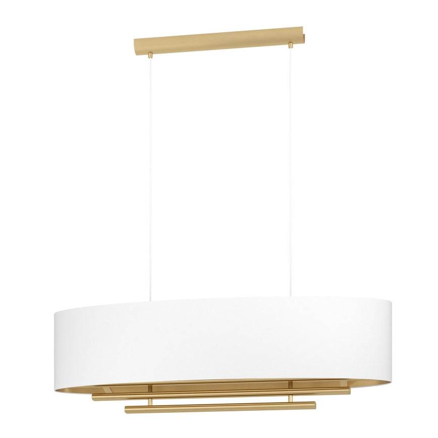 Eglo - Candeeiro suspenso 4xE27/40W/230V branco/dourado