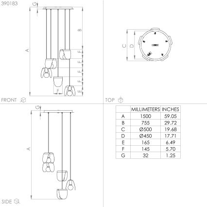 Eglo - Candeeiro suspenso 5xE27/40W/230V preto/dourado
