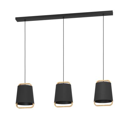 Eglo - Candeeiro suspenso 3xE27/40W/230V preto