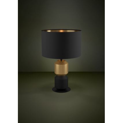 Eglo - Candeeiro de mesa 1xE27/40W/230V preto/dourado