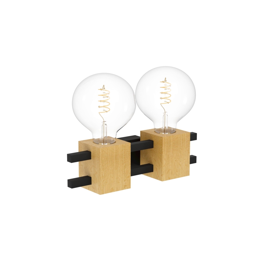 Eglo - Iluminação de parede 2xE27/40W/230V preto/castanho