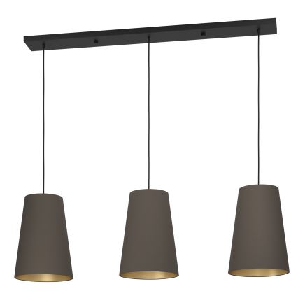 Eglo - Candeeiro suspenso 3xE27/40W/230V castanho