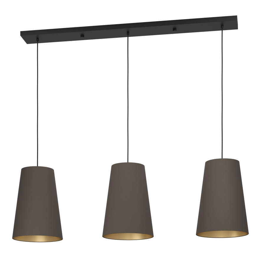 Eglo - Candeeiro suspenso 3xE27/40W/230V castanho