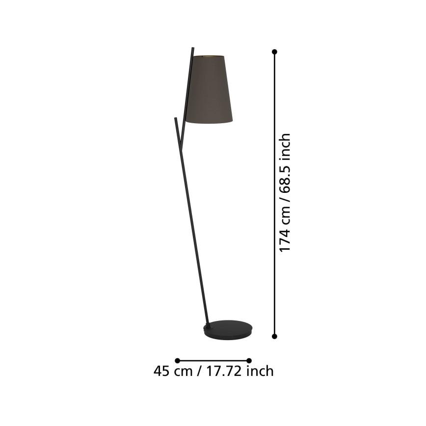 Eglo - Candeeiro de chão 1xE27/40W/230V castanho
