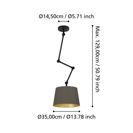 Eglo - Candeeiro suspenso 1xE27/40W/230V castanho