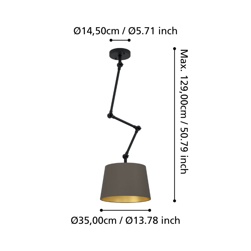 Eglo - Candeeiro suspenso 1xE27/40W/230V castanho