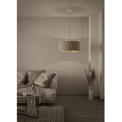 Eglo - Candeeiro suspenso 1xE27/40W/230V dourado/castanho