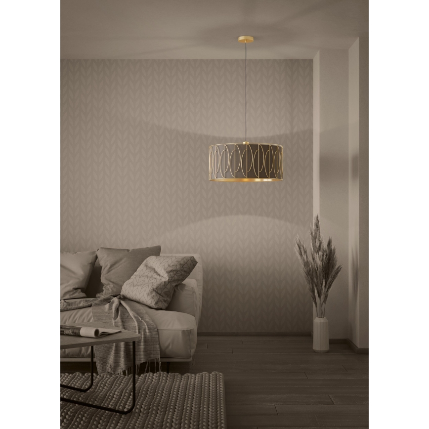 Eglo - Candeeiro suspenso 1xE27/40W/230V dourado/castanho