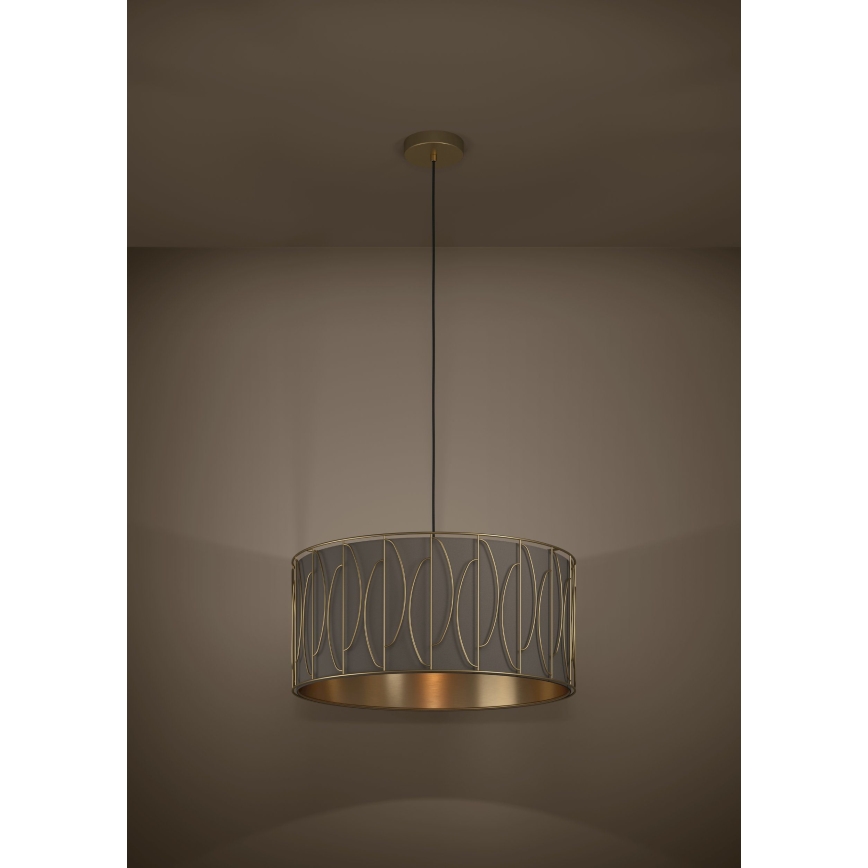 Eglo - Candeeiro suspenso 1xE27/40W/230V dourado/castanho