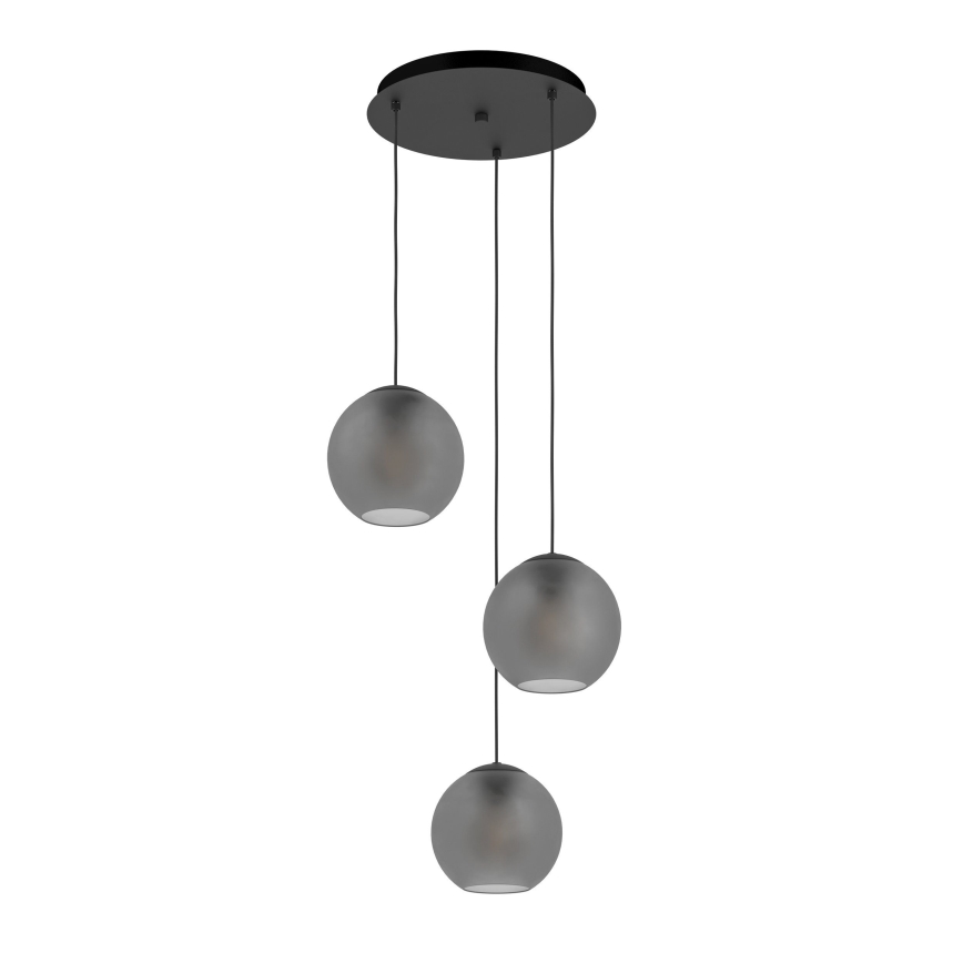 Eglo - Candeeiro suspenso 3xE27/40W/230V fumado