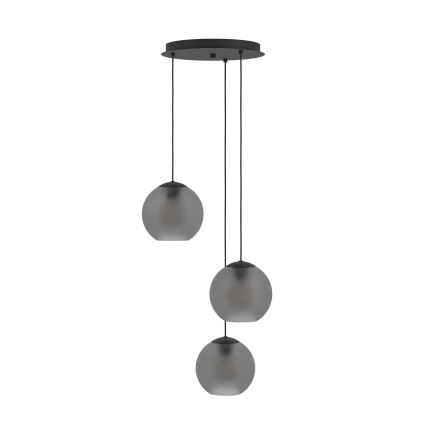 Eglo - Candeeiro suspenso 3xE27/40W/230V fumado