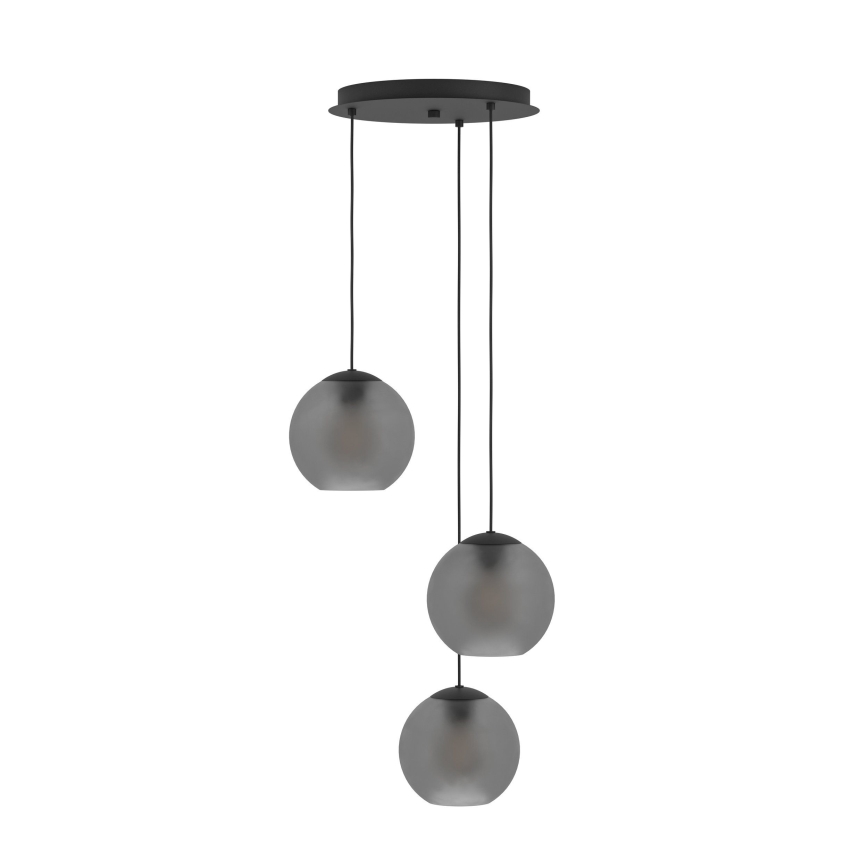 Eglo - Candeeiro suspenso 3xE27/40W/230V fumado