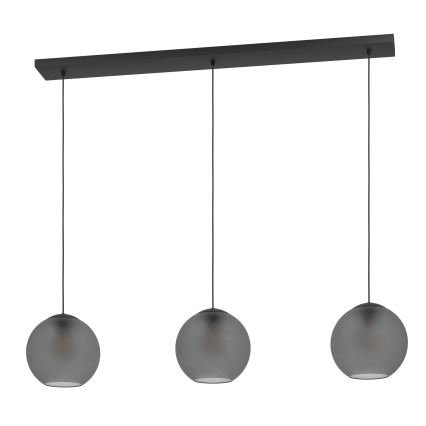Eglo - Candeeiro suspenso 3xE27/40W/230V fumado