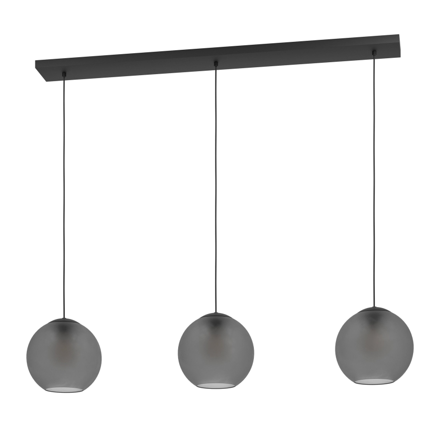 Eglo - Candeeiro suspenso 3xE27/40W/230V fumado
