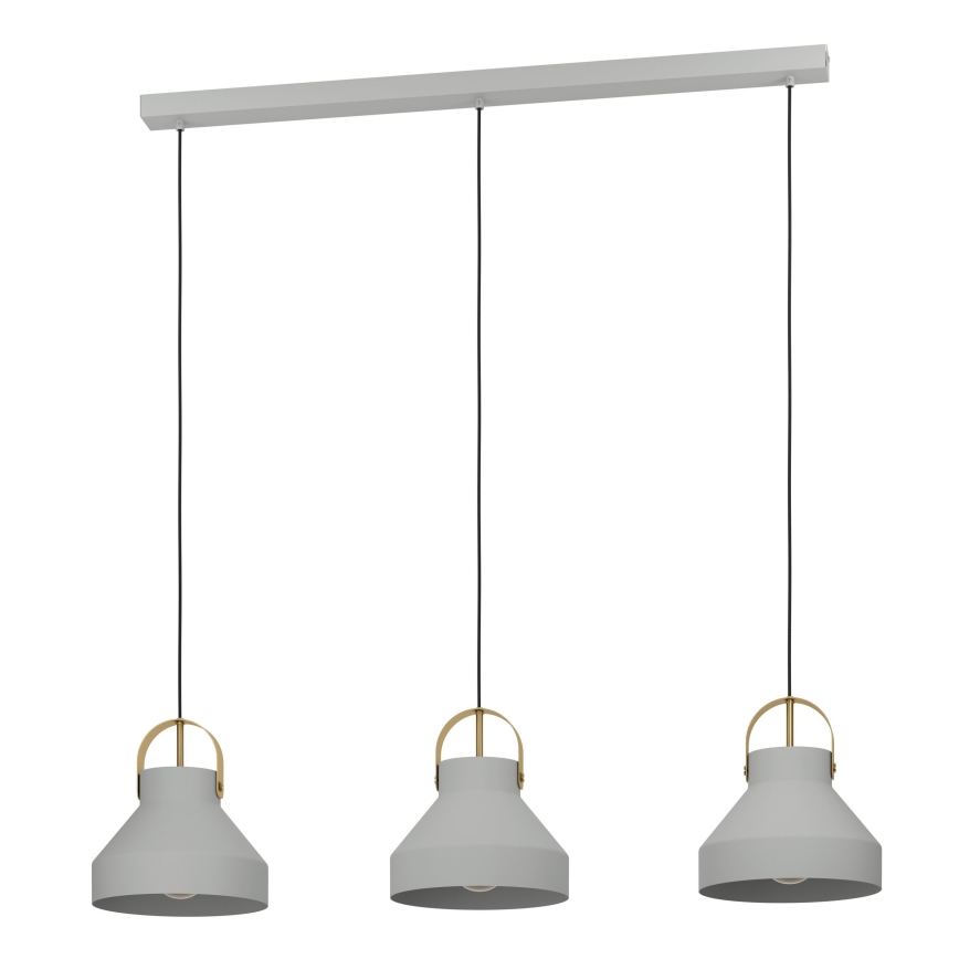 Eglo - Candeeiro suspenso 3xE27/40W/230V cinzento