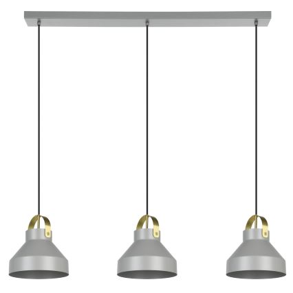 Eglo - Candeeiro suspenso 3xE27/40W/230V cinzento
