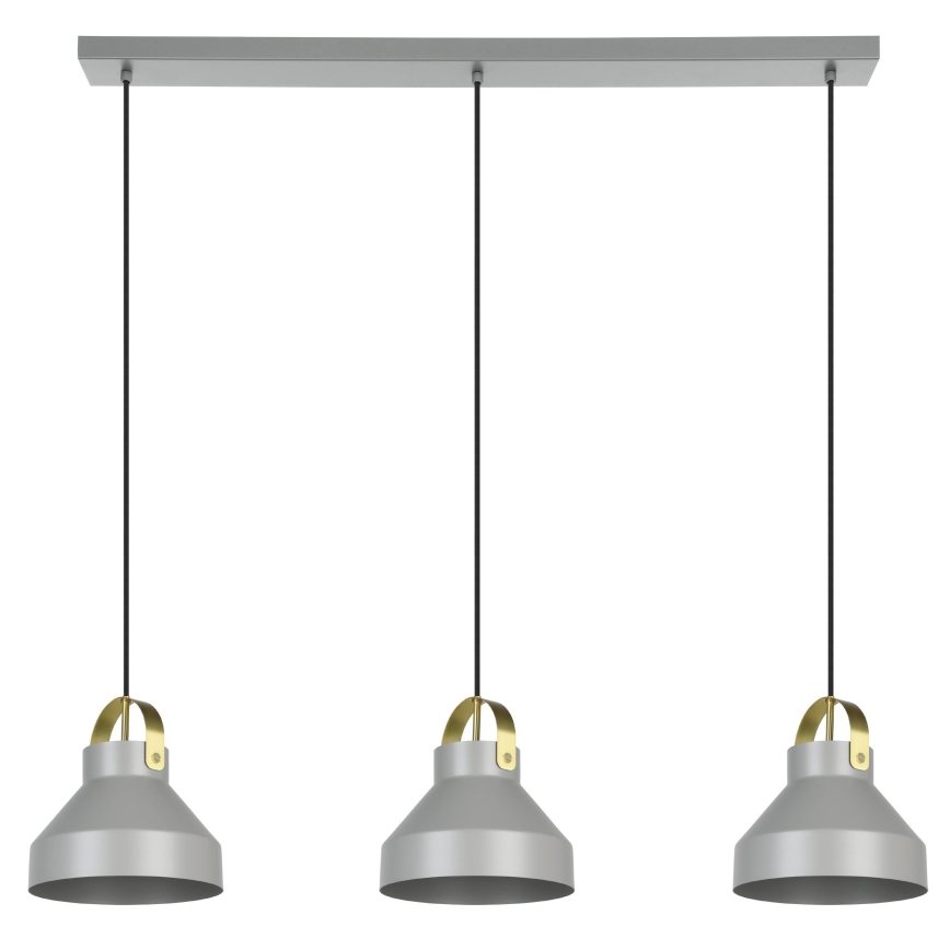 Eglo - Candeeiro suspenso 3xE27/40W/230V cinzento